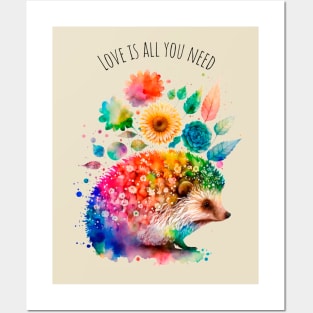 Watercolor Hedgehog | Mental Health quotes Posters and Art